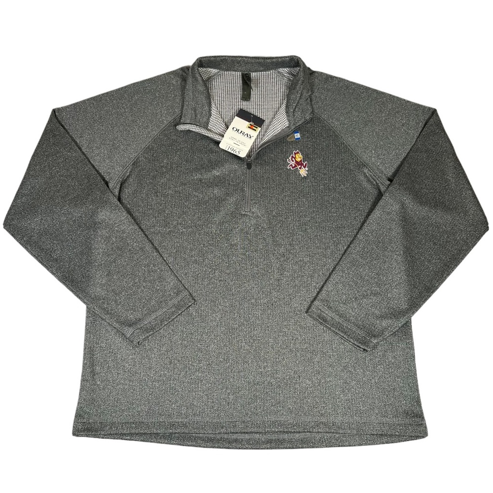 NCAA ARIZONA STATE SUN DEVILS QUARTER ZIP MENS SMALL GRAY